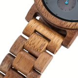 Wooden Wrist Watch with Date/Week Display – Unisex Natural Design for Everyday Wear ⌚