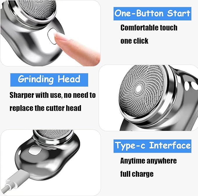 🧔‍♂️✨ Mini Pocket Portable Electric Shaver – Sleek, Powerful & Travel-Ready!