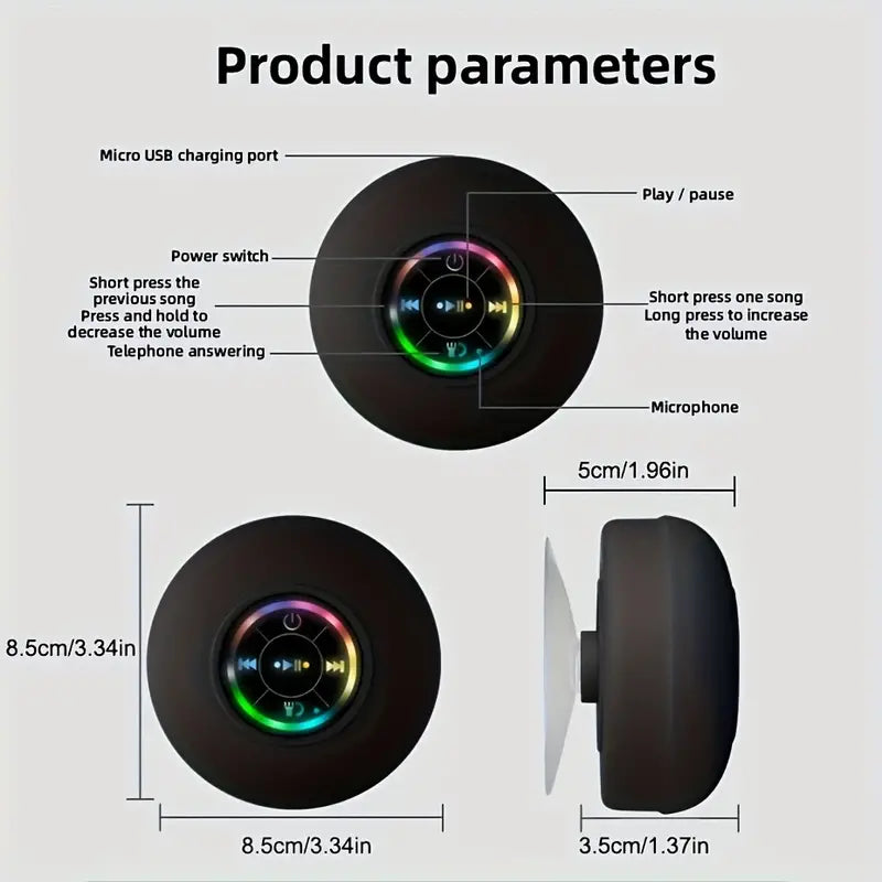 🎵 Mini LED Bathroom Speaker – Splash-Proof Sound, Big Vibes!