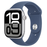 🕒  Pro Series 10 Watch – 46mm Silver Aluminum with Denim Sport Band ⌚💙