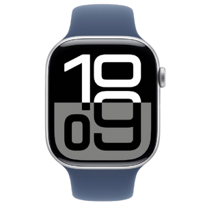🕒  Pro Series 10 Watch – 46mm Silver Aluminum with Denim Sport Band ⌚💙