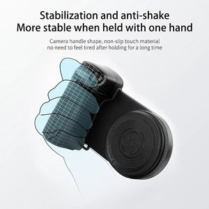 Magnetic Phone Camera Handle – 360° Rotating, Self-Lighting, and Remote-Controlled!